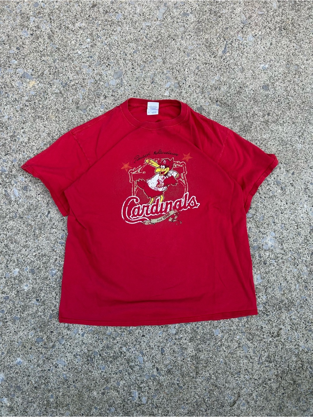 Fruit of the Loom Red Cardinals Graphic Short Sleeve Tee